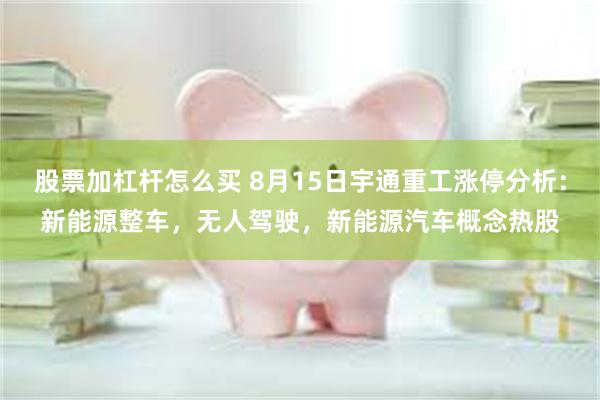 股票加杠杆怎么买 8月15日宇通重工涨停分析：新能源整车，无人驾驶，新能源汽车概念热股