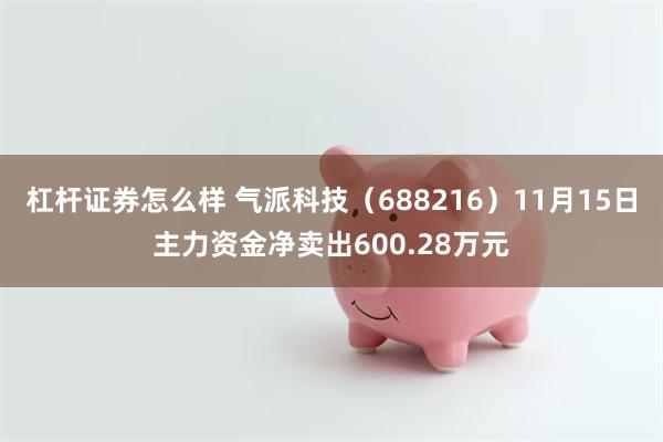 杠杆证券怎么样 气派科技（688216）11月15日主力资金净卖出600.28万元